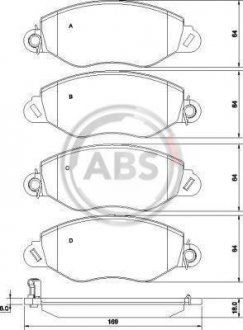 Передні тормозні (гальмівні) колодки a.B.S 37256