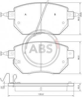 Передні тормозні (гальмівні) колодки a.B.S 37504