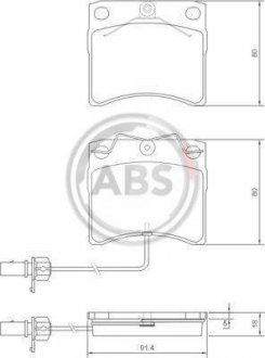 Передні тормозні (гальмівні) колодки a.B.S 37144