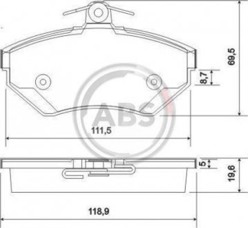 Тормозні (гальмівні) колодки a.B.S 37010