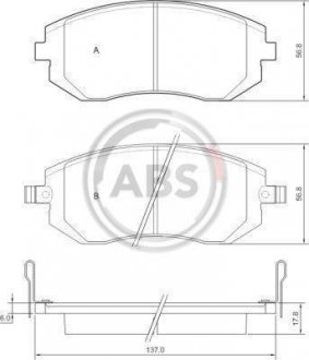 Тормозні (гальмівні) колодки a.B.S 37446