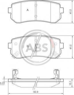 Тормозні (гальмівні) колодки a.B.S 37533