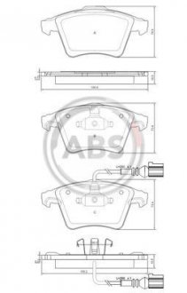 Тормозні (гальмівні) колодки a.B.S 37416