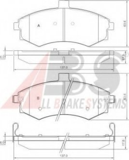 Передние тормозные колодки a.B.S 37403