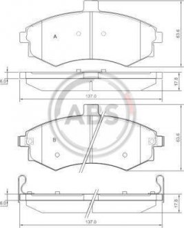 Передние тормозные колодки a.B.S 37403