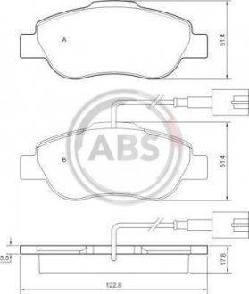 Передні тормозні (гальмівні) колодки a.B.S 37594