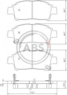 Передние тормозные колодки a.B.S 37135