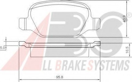 Задні тормозні (гальмівні) колодки a.B.S 37184