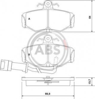 Задні тормозні (гальмівні) колодки a.B.S 36170