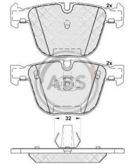 Задні тормозні (гальмівні) колодки a.B.S 37371