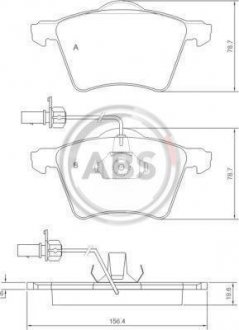Передні тормозні (гальмівні) колодки a.B.S 37141