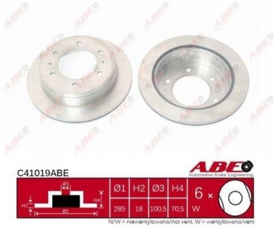 Вентилируемый тормозной диск abe C41019ABE