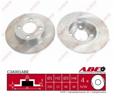 Передний тормозной диск abe C3A001ABE