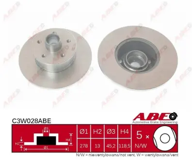 Передний тормозной диск ABE C3W028ABE