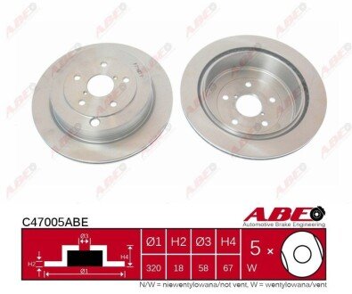 Тормозной диск abe C47005ABE