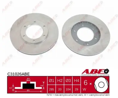 Вентильований гальмівний диск ABE C31026ABE