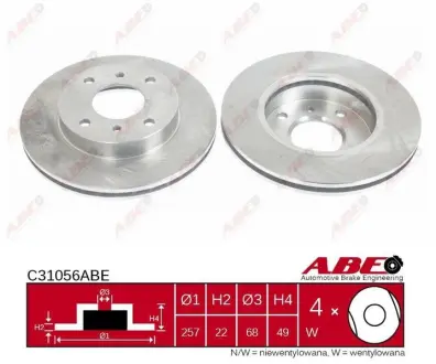 Вентильований гальмівний диск ABE C31056ABE