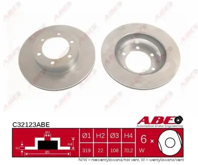 Вентилируемый тормозной диск ABE C32123ABE
