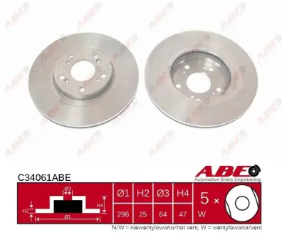 Вентилируемый тормозной диск ABE C34061ABE