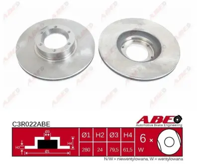 Вентилируемый тормозной диск ABE C3R022ABE