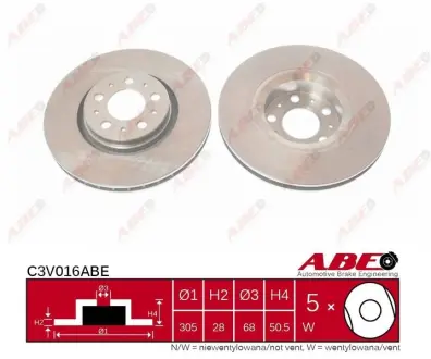 Вентилируемый тормозной диск ABE C3V016ABE