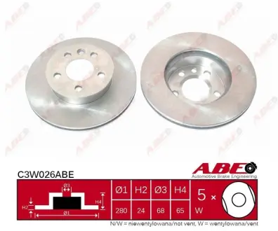 Вентилируемый тормозной диск ABE C3W026ABE