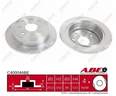Вентильований гальмівний диск ABE C40004ABE