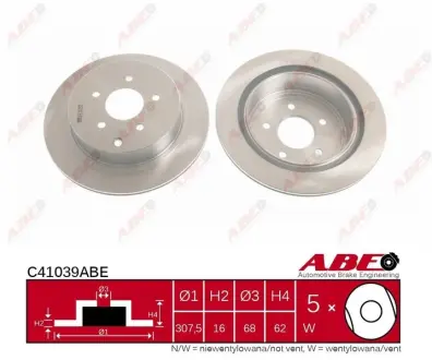 Вентильований гальмівний диск ABE C41039ABE
