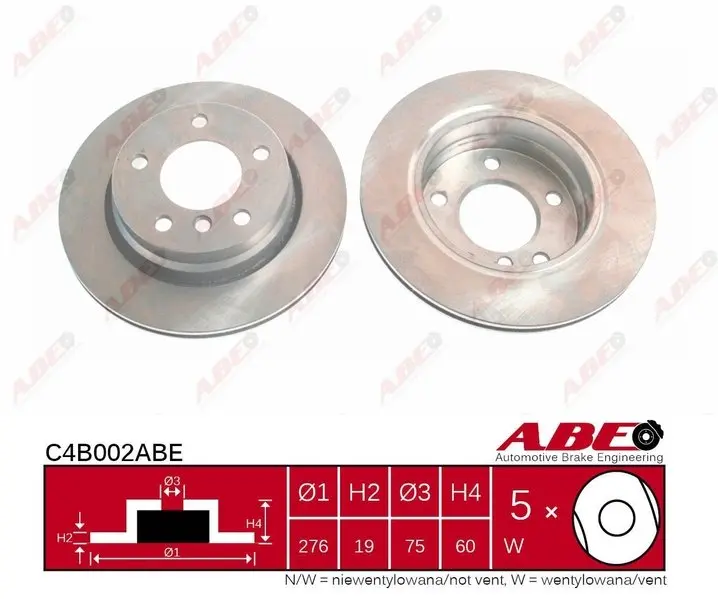 Вентилируемый тормозной диск ABE C4B002ABE