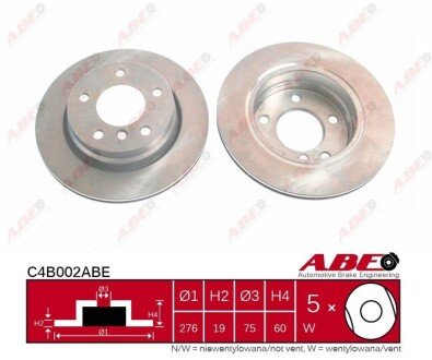 Вентильований гальмівний диск abe C4B002ABE