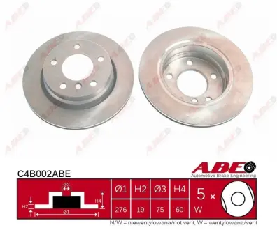 Вентилируемый тормозной диск ABE C4B002ABE Бмв Е46