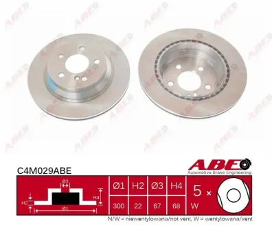 Вентилируемый тормозной диск ABE C4M029ABE Мерседес W212