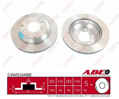 Вентилируемый тормозной диск ABE C4W016ABE Ауди Q7
