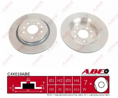 Вентилируемый тормозной диск ABE C4X018ABE