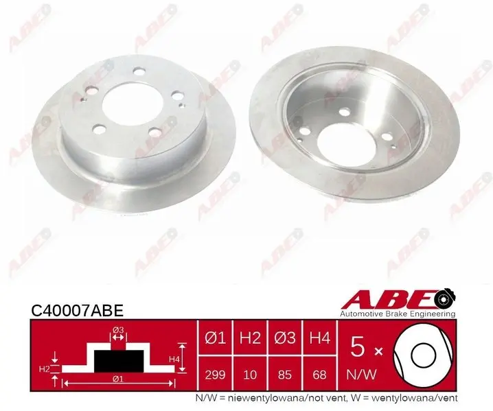 Задний тормозной диск ABE C40007ABE