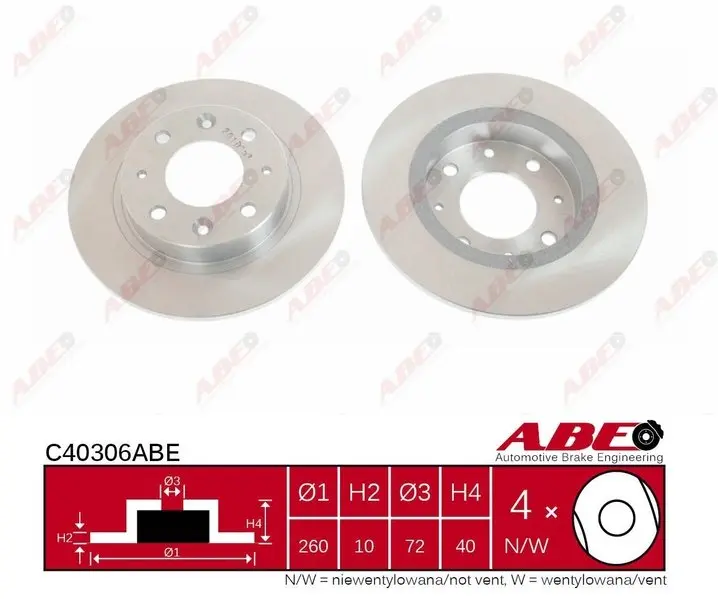 Задний тормозной диск ABE C40306ABE