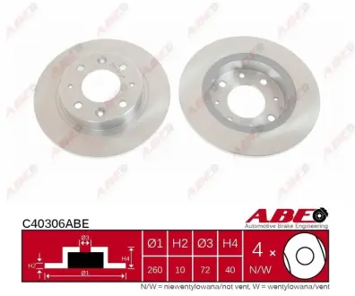 Задний тормозной диск ABE C40306ABE