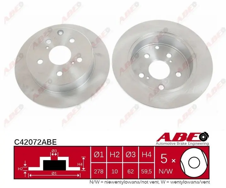 Задний тормозной диск ABE C42072ABE