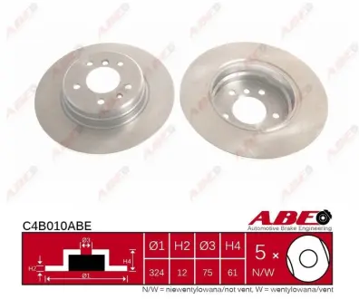 Задній гальмівний (тормозний) диск ABE C4B010ABE