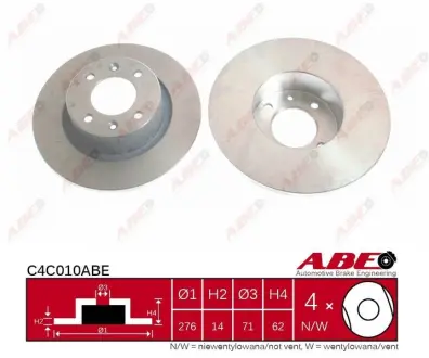 Задній гальмівний (тормозний) диск ABE C4C010ABE