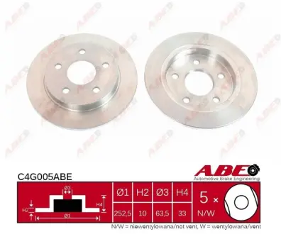 Задний тормозной диск ABE C4G005ABE