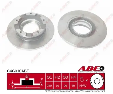 Задній гальмівний (тормозний) диск ABE C4G010ABE