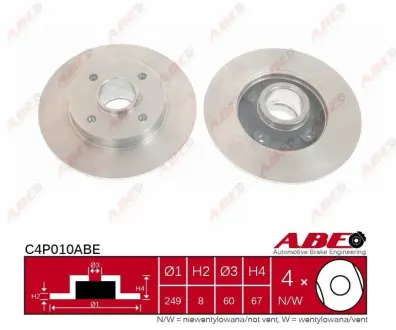 Задний тормозной диск ABE C4P010ABE