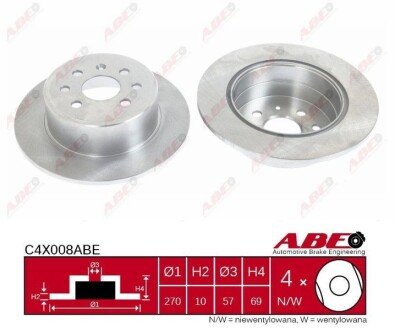 Задній гальмівний (тормозний) диск abe C4X008ABE на Опель Вектра б