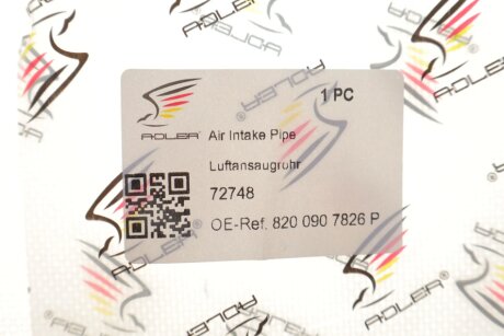 Патрубок интеркулера (турбины) adler 8200907826P