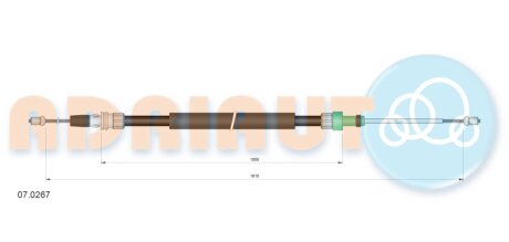 Трос зупиночних гальм adriauto 070267 на Ситроен С3