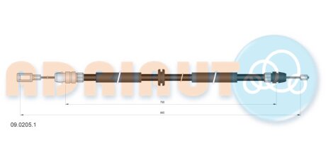 JEEP Трос ручного гальма GRAND CHEROKEE IV 3.0-6.4 10- adriauto 0902051