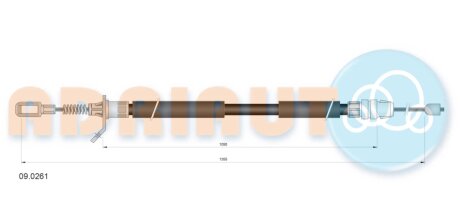 Трос ручнго тормоза задн. лев. CHRYSLER GRAND VOYAGER 01-08 adriauto 090261 на Крайслер (Гранд) вояджер