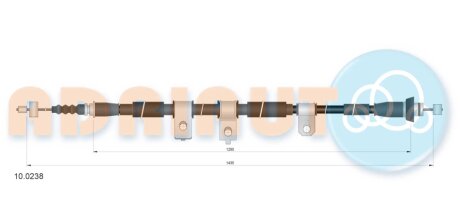 HYUNDAI Трос ручн.тормоза прав.Coupe 02- adriauto 100238