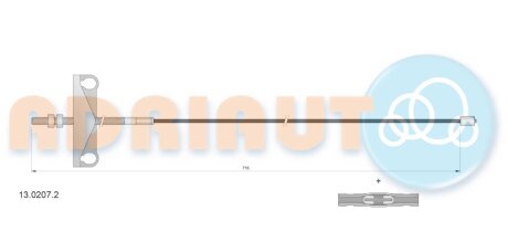 FORD Трос стоянкового гальма TRANSIT 2.3/2.4 00- adriauto 1302072 на Форд Транзит 5